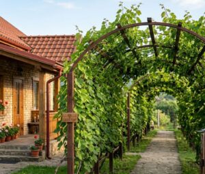 Виноградна галерея біля будинку: як створити живу стіну із лози